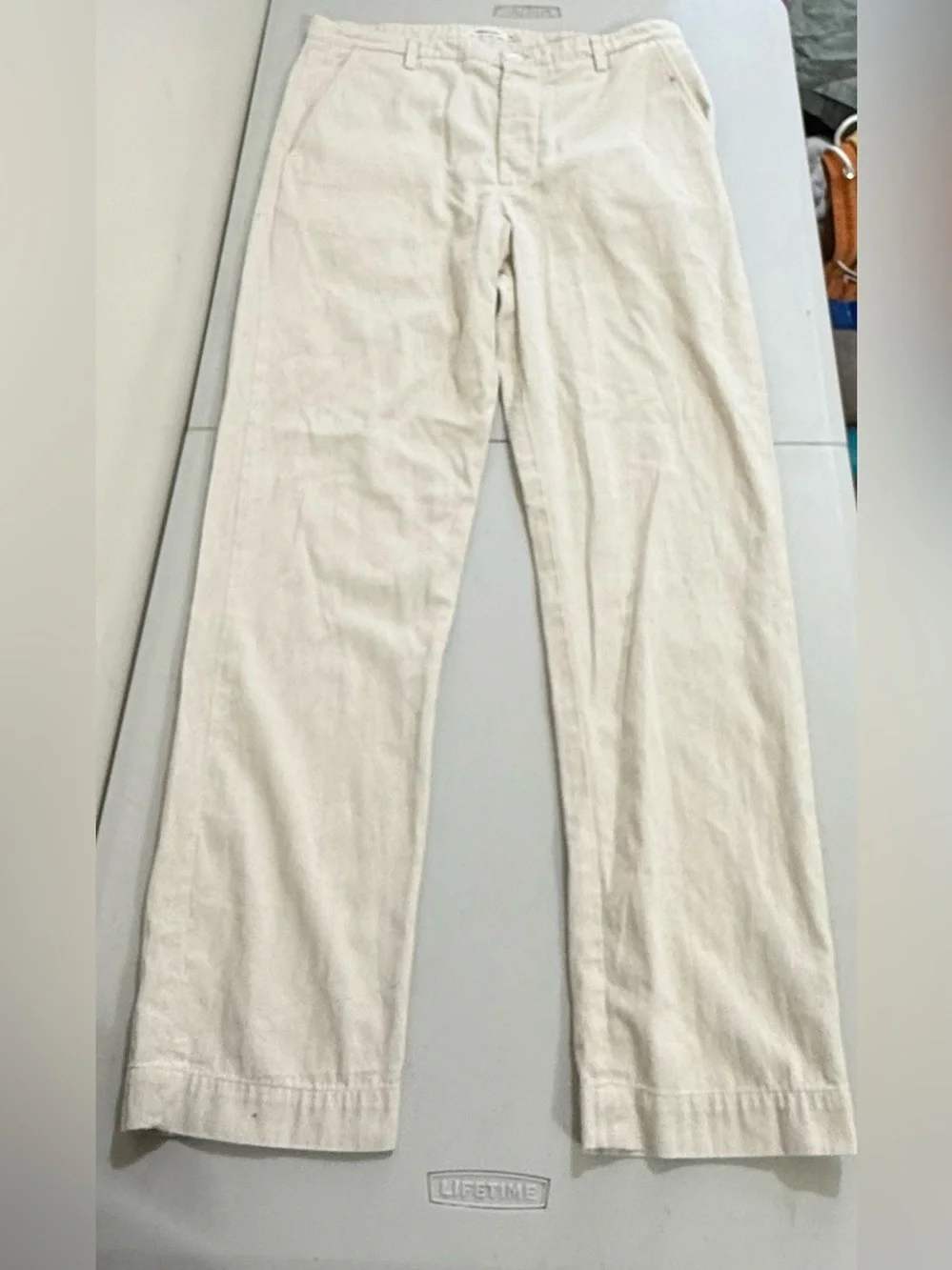 unbleached / undyed Men's Slim-Cut Cream Chinos